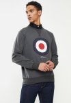 Ben Sherman Target Emb Crew Fleece Sweater - Charcoal