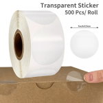 500PCS Roll Diy Gift Wrap Transparent Sticker Circular Transparent Seal Label Gift Box Packaging Self-adhesive Sticker Seal Lab
