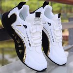 Men's Trendy Breathable Running Shoes Comfy Non Slip Lace Up Cushioned Sneakers For Men's Outdoor Activities
