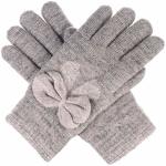 Byos Women's Winter Cozy Plush Faux Fur Fleece Lined Knit Gloves W decorated Cuff