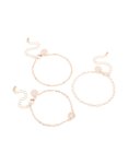 Rose Gold Diamante Circle & Chain Bracelets 3-PACK