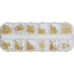 Nail Art Alloy Decorations Assorted Gold Shapes 240 PACK
