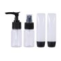 Basics Travel Bottle Set In Pouch Pet Black 4PCS