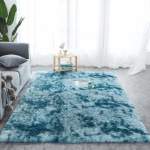 Smte Light Rug Fluffy Carpet Light Blue With Keychain