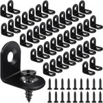 40PCS Black L Bracket Corner Brace Stainless Steel Corner Bracket 90 Degree Metal Right Angle Bracket Small L Brackets For Shelv