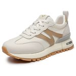 Somiliss Sneakers For Women Genuine Leather Suede Patchwork Casual Lace Up Non-slip Walking Shoes Comfortable Tennis Running Sho