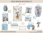 Cot Duvet Bedding Giraffe Adventure With Ash Blue Set