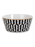 Geometric Print Ceramic Bowl - None Black white