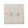 Eurolux - Wall Switch - 2 Gang - 1 Way - 86MM X 86MM - White - 4 Pack