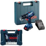 Bosch - Impact Drill Kit GSB180-LI With 83-PIECE X-blue Line Titanium Set