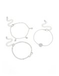 Silver Diamante Infinity Circle Bracelets 3-PACK