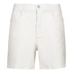 Half Elastic Embroidered Denim Shorts