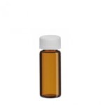 5ML Amber Glass Vial With Screw Cap - White 13 415