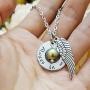 Always In My Heart Necklace W/swarovski Pearl For Aug Angel Wing Infant Child Memorial Necklace Loss Of Child Necklace Miscarriage Jewelry Remembrance Baby Necklace