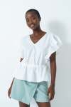 Flutter Sleeve Top - 16 White