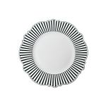 4 Piece Ivory Noir Dinner Plate Set Black & White