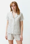 Cotton Heart Pajama Set - Ecru