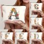1pc Floral Alphabet Canvas Pouch Chic Style Makeup Bag Toiletry Organizer For Travel Use