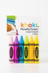 Khoki Novelty Eraser Crayon Shaped 6 Piece Set