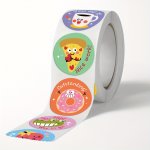 500-PACK Cartoon Encouragement Stickers - Teacher Reward Happy Face & Handmade Seal Labels - Festive Birthday & Thank You Decora