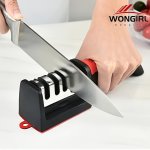 Knife Sharpener 4 Stages Professional Kitchen Sharpening Stone Tungsten Diamond Ceramic Sharpener Tool