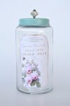 Tall Glass Rnd Jar Aqua Lid Porc. Knob 33X16CM
