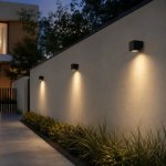 Modern LED Cube Outdoor Up Or Down Wall Light - Various Colours - Graphite