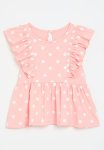 PoP Candy Polka Dot Frilled Top - Pink