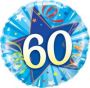 Age 60 Shiny Blue Star Round Foil Balloon 46 Cm