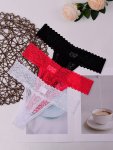 3PCS Solid Leopard Lace Thongs Sexy Comfy Breathable Stretchy Intimates Panties Women's Lingerie & Underwear