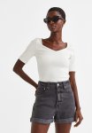 Ribbed Jersey Top - White