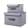 Grey Folding 2 Pieces Storage Boxes