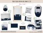 Cot Duvet Bedding Navy Bear Adventure Awaits Set