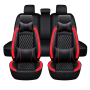 5-PIECE Red Seat Covers - Pu Leather Headrest