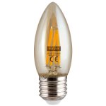 Eurolux 4W LED E27 Amb Filament Cndl W wht 370LM