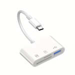 3-IN-1 Usb-c Memory Card Reader White