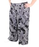Ladies Printed Wide Leg Rayon Pants - 60 Blk wht