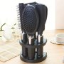 4PCS Professional Hair Styling Comb Set With Mirror And Stand - Ideal For All Hair Types Including Wavy Textures