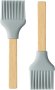 Wooden Pastry Brush Set With Grey Silicone Bristles 2 Piece Silicone Brush Kitchen Tool Set