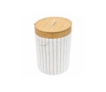 Laundry Storage Plush Round Ribbed White