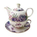 Nicolson Russell Tea-for-one Ceramic Cup And Teapot Set With Saucer