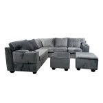 Modular Uch With Ottoman - Grey