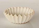 Medium Off-white Ceramic Fluted Bowl 8X20CM