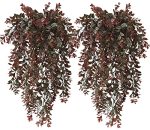 Pasyou Artificial Hanging Vine Plants Fake Foliage Ivy Plant Plastic Leaves Vines Uv Resistant Greenery Faux Flowers Decor Home
