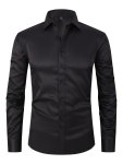 Men's Long Sleeve Tuxedo Shirts In Solid Color Versatile For Office And Daily Wear
