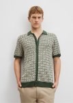 Cotton Silk Jacquard Knit Shirt