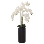 Real Touch Artificial White Orchid In Ceramic Pot 135CM
