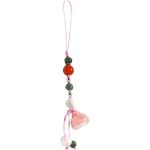 Natural Phone Strap Keychain Pendant With Lotus Seed Pod Charm For Women