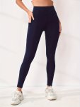 Solid Color Yoga Pants With Pocket High Stretch Butt Lifting Sports Running Leggings Women's Activewear