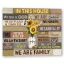 Wall Decor Sunflower Hummingbird In This House We Trust In God - Wall Art Thanksgiving Decorations Classroom Decor 20.32 25.4CM Unframed